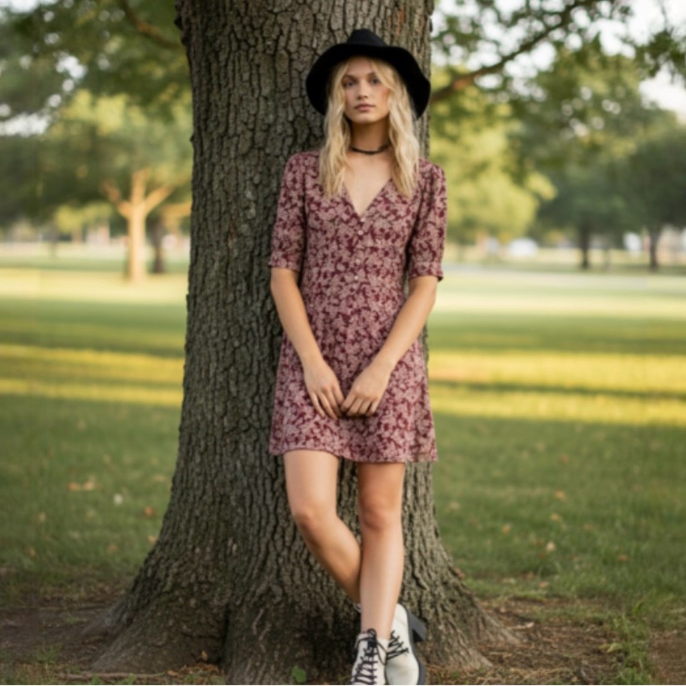 Free People Provence Floral Mini Dress